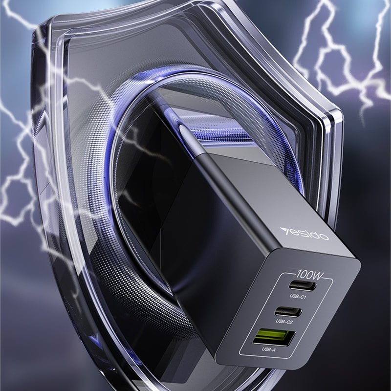100W GaN Fast Charger | USB-C Multi-Port PD Charger for Laptops & Smartphones