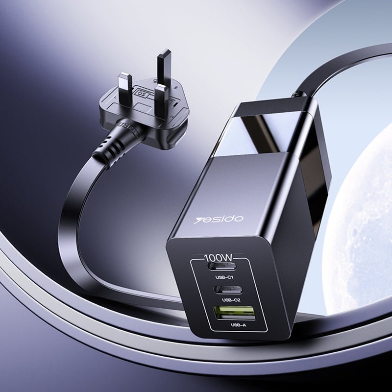 100W GaN Fast Charger | USB-C Multi-Port PD Charger for Laptops & Smartphones