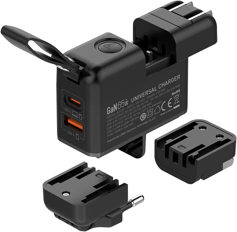 65W GaN Fast Charger HAC-1003 | USB-C & USB-A Wall Charger for Laptops & Smartphones