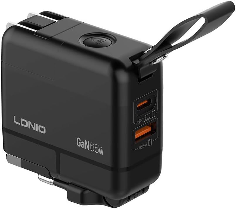 65W GaN Fast Charger HAC-1003 | USB-C & USB-A Wall Charger for Laptops & Smartphones