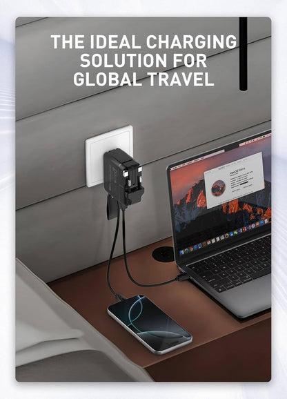 65W GaN Fast Charger HAC-1003 | USB-C & USB-A Wall Charger for Laptops & Smartphones