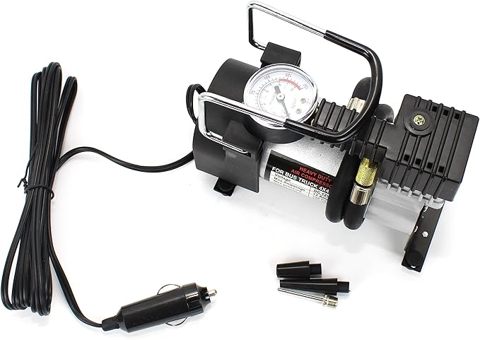 12V Heavy Duty Air Compressor | 140 PSI Portable Tire Inflator for Car