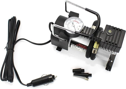 12V Heavy Duty Air Compressor | 140 PSI Portable Tire Inflator for Car