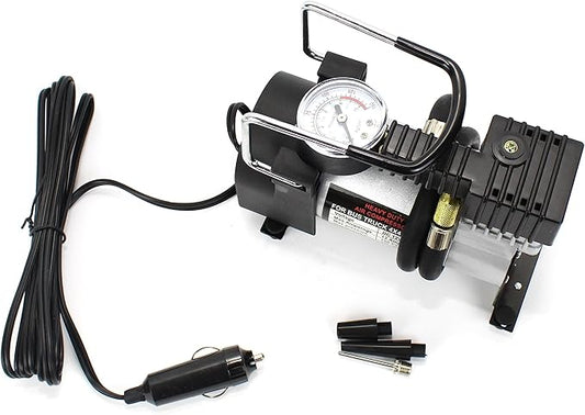 12V Heavy Duty Air Compressor | 140 PSI Portable Tire Inflator for Car