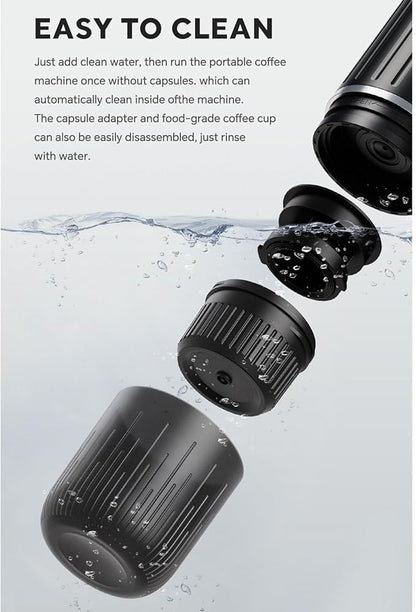 Portable Rechargeable Espresso Coffee Maker | Compact Travel Coffee Machine