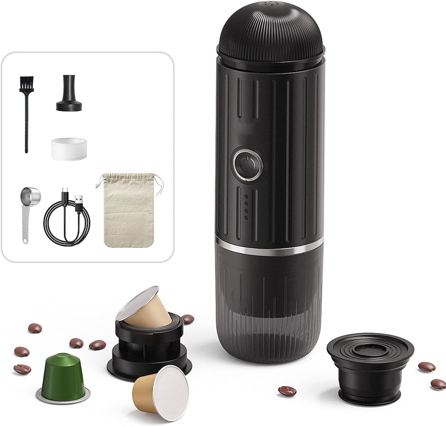 Portable Rechargeable Espresso Coffee Maker | Compact Travel Coffee Machine