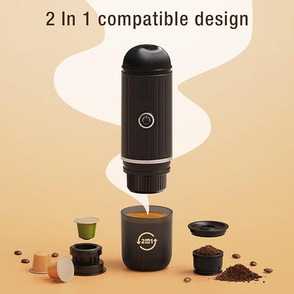 Portable Rechargeable Espresso Coffee Maker | Compact Travel Coffee Machine