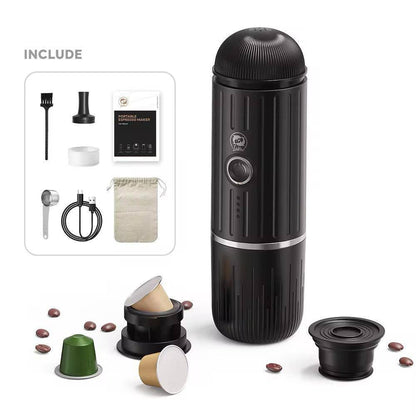 Portable Rechargeable Espresso Coffee Maker | Compact Travel Coffee Machine