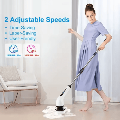 Electric Cleaning Brush JY-6010 | Cordless Rechargeable Spin Scrubber with Extension Handle