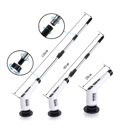 Electric Cleaning Brush JY-6010 | Cordless Rechargeable Spin Scrubber with Extension Handle