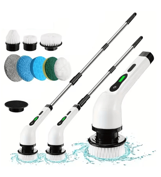 Electric Cleaning Brush JY-6010 | Cordless Rechargeable Spin Scrubber with Extension Handle