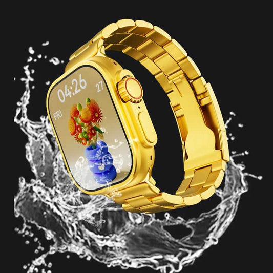 Luxury Gold Smart Watch | HD Touch Display with Bluetooth Calling