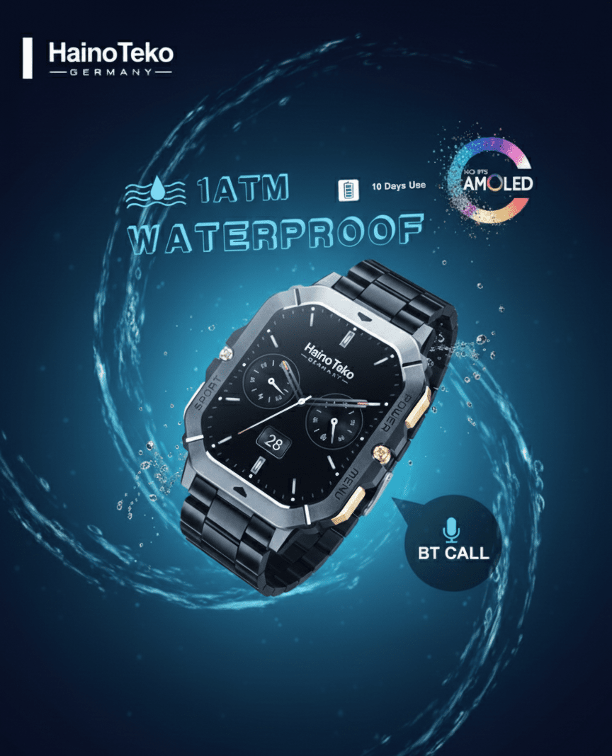HainoTeko AMOLED Smartwatch | Bluetooth Calling Smart Watch with 3 Premium Straps