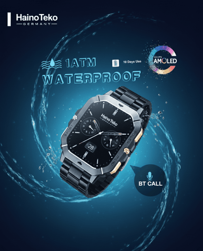 HainoTeko AMOLED Smartwatch | Bluetooth Calling Smart Watch with 3 Premium Straps