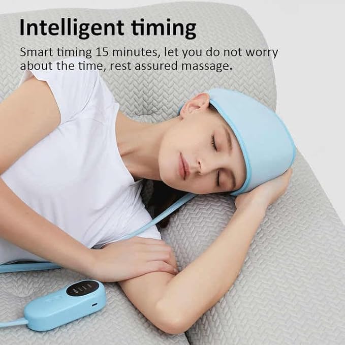 Heated Airbag Head Massage Cap | 6-Zone Compression Head Massager with Heat