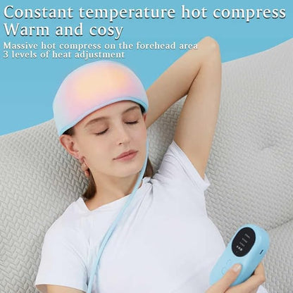 Heated Airbag Head Massage Cap | 6-Zone Compression Head Massager with Heat