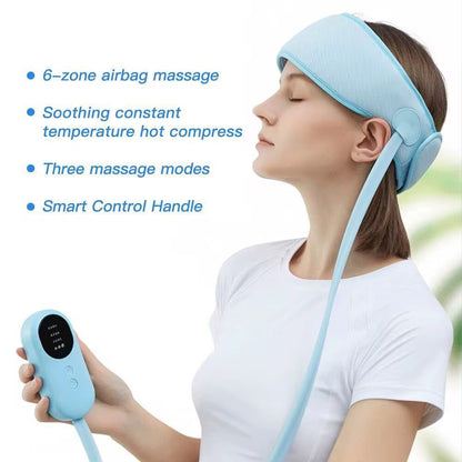 Heated Airbag Head Massage Cap | 6-Zone Compression Head Massager with Heat