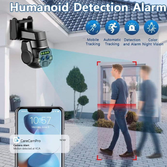 Outdoor High Security Camera | Dual 6MP WiFi PTZ Camera with 10X Optical Zoom