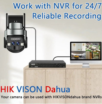 Outdoor High Security Camera | Dual 6MP WiFi PTZ Camera with 10X Optical Zoom