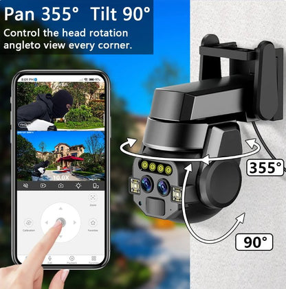 Outdoor High Security Camera | Dual 6MP WiFi PTZ Camera with 10X Optical Zoom