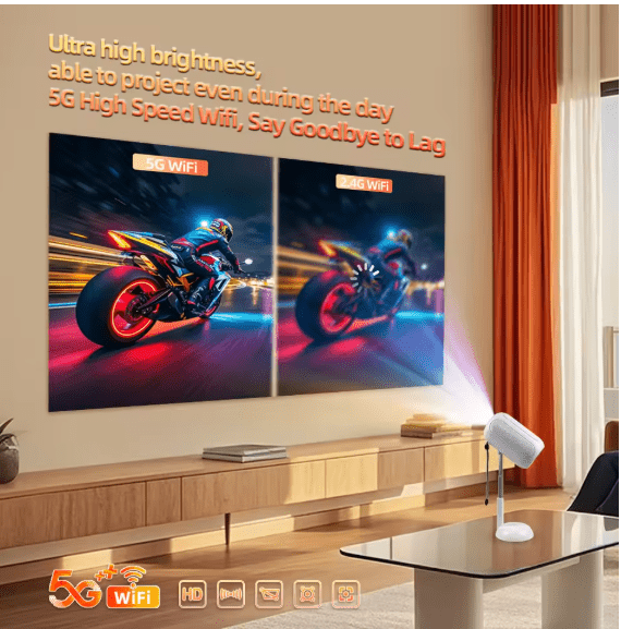 TS-6 Vertical Smart Projector | Wireless HD Home Theater with Screen Mirroring